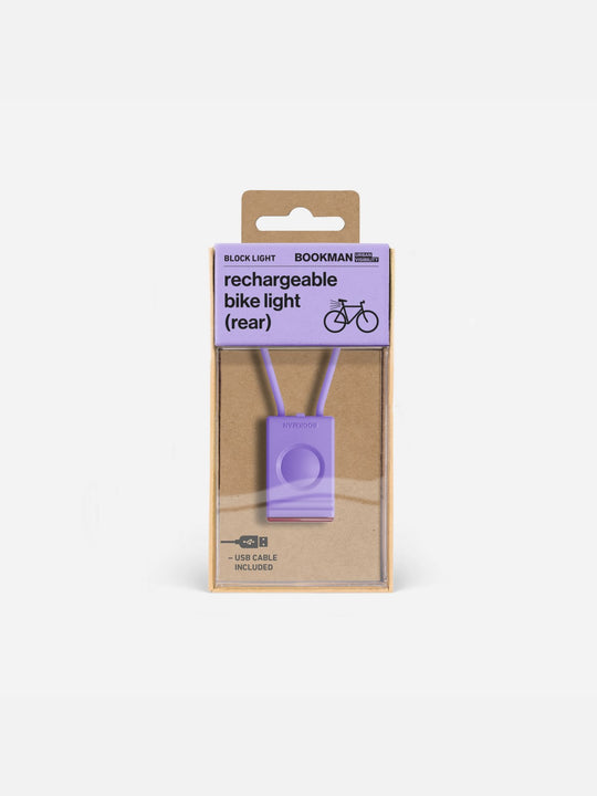 Lampka rowerowa BOOKMAN Block Light Rear 18lm lawendowy
Lampka rowerowa BOOKMAN Block Light Rear 18lm lawendowy