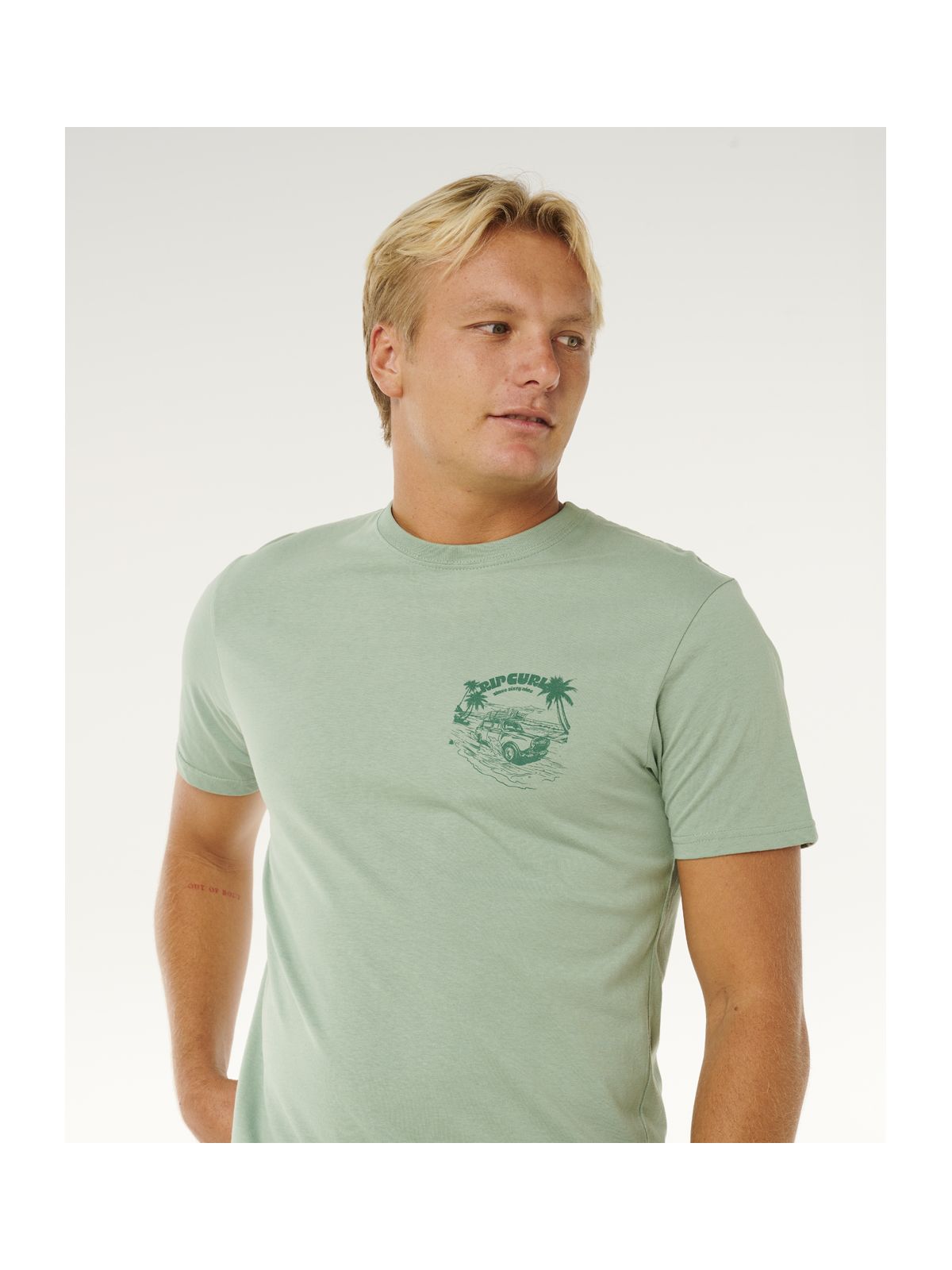 Koszulka męska RIP CURL Keep On Trucking Ss Tee zielona