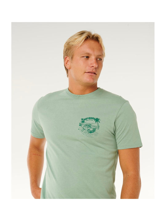 Koszulka męska RIP CURL Keep On Trucking Ss Tee zielona
