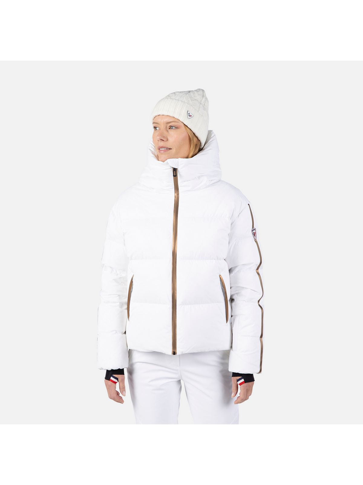 Kurtka puchowa damska Rossignol W Ventina Bomber Down Jkt biały - narciarska - Adventure Sports