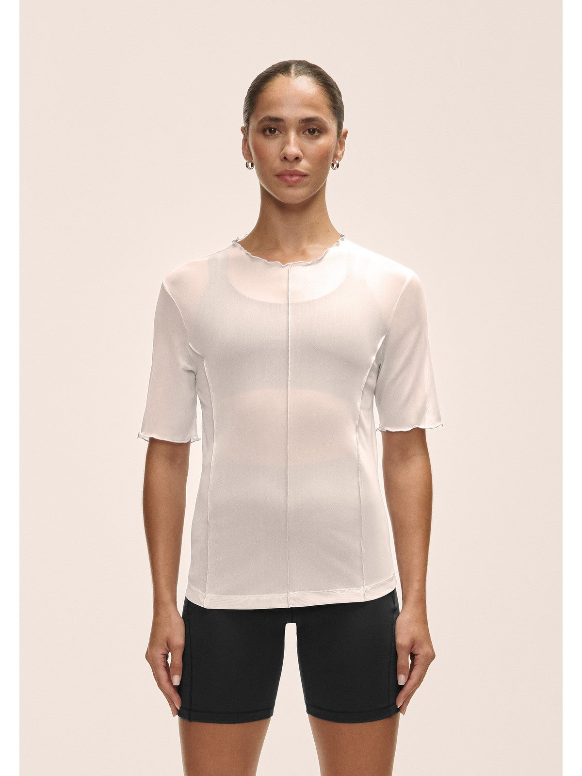 Koszulka treningowa damska CASALL Seam Detail Mesh Tee kolor biały