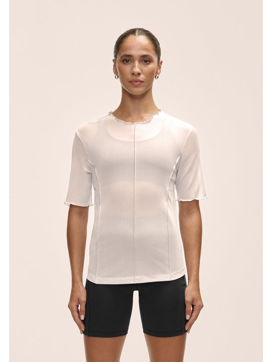 Koszulka treningowa damska CASALL Seam Detail Mesh Tee kolor biały
