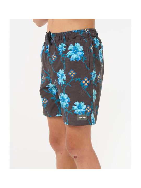 Szorty kąpielowe chłopięce RIP CURL Surf Revival Floral Volley-Boy czarne
