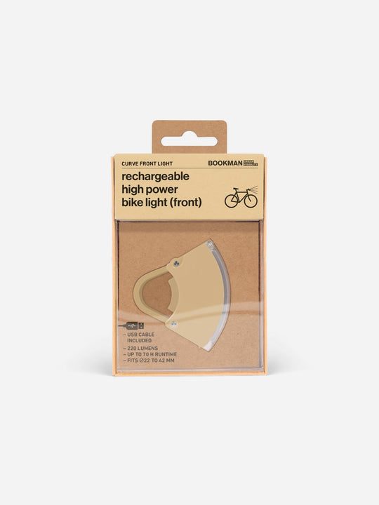 Lampka rowerowa BOOKMAN Curve Front Light 220lm beżowy
