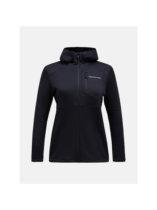 Bluza damska PEAK PERFORMANCE W Trail Polartec Zip Hood czarna
