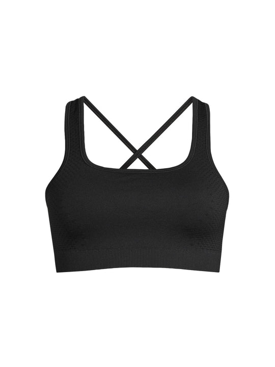 Top damski treningowy CASALL Scallop Seamless Bralette czarny - Adventure Sports
