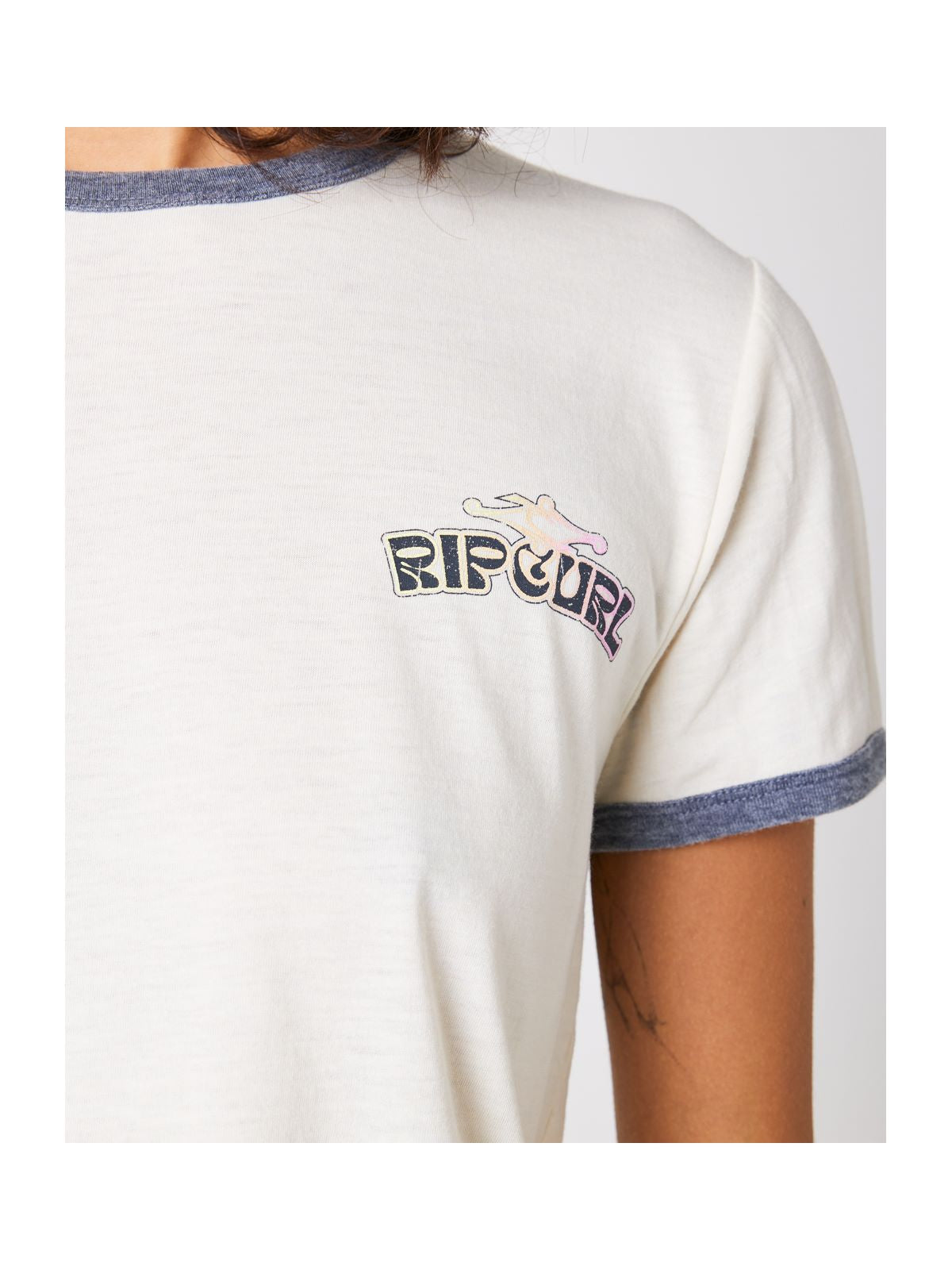 Koszulka RIP CURL Ringer Neon Tee biały - Adventure Sports