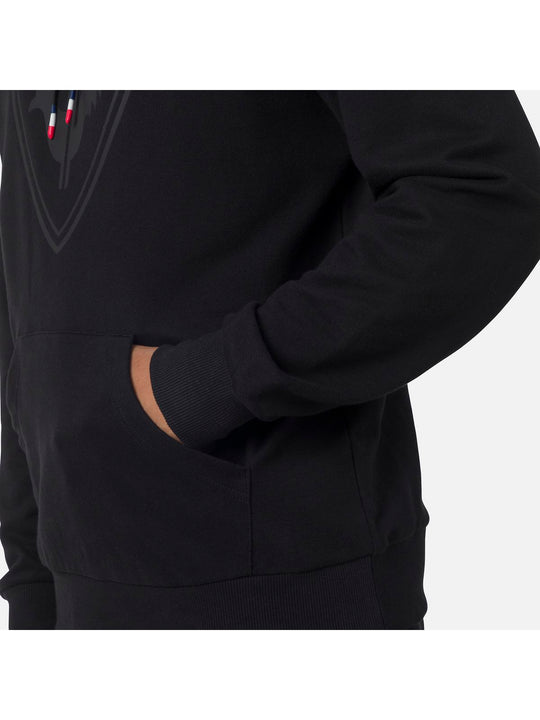 Bluza męska z kapturem Rossignol LOGO SWEAT HOOD FL czarny - Adventure Sports
