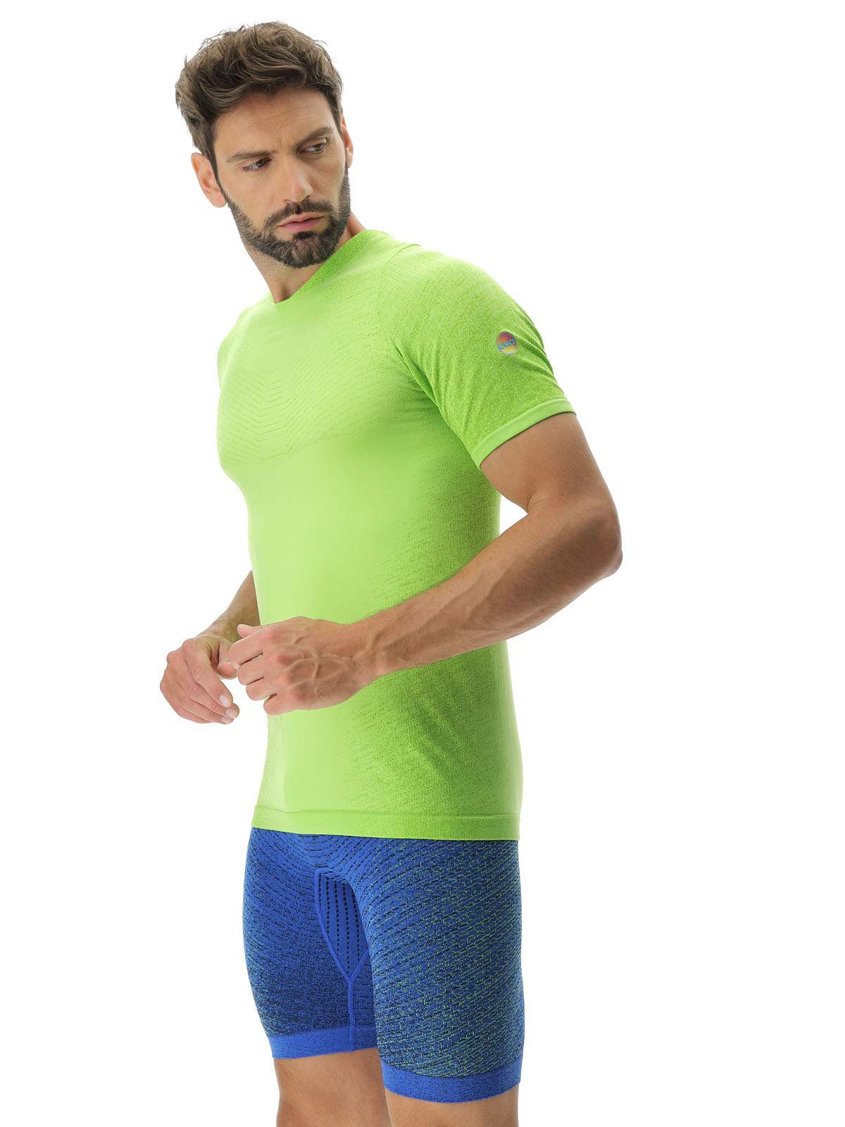 Koszulka biegowa męska UYN Exceleration Running Shirt – Lime/Sulphur Spring