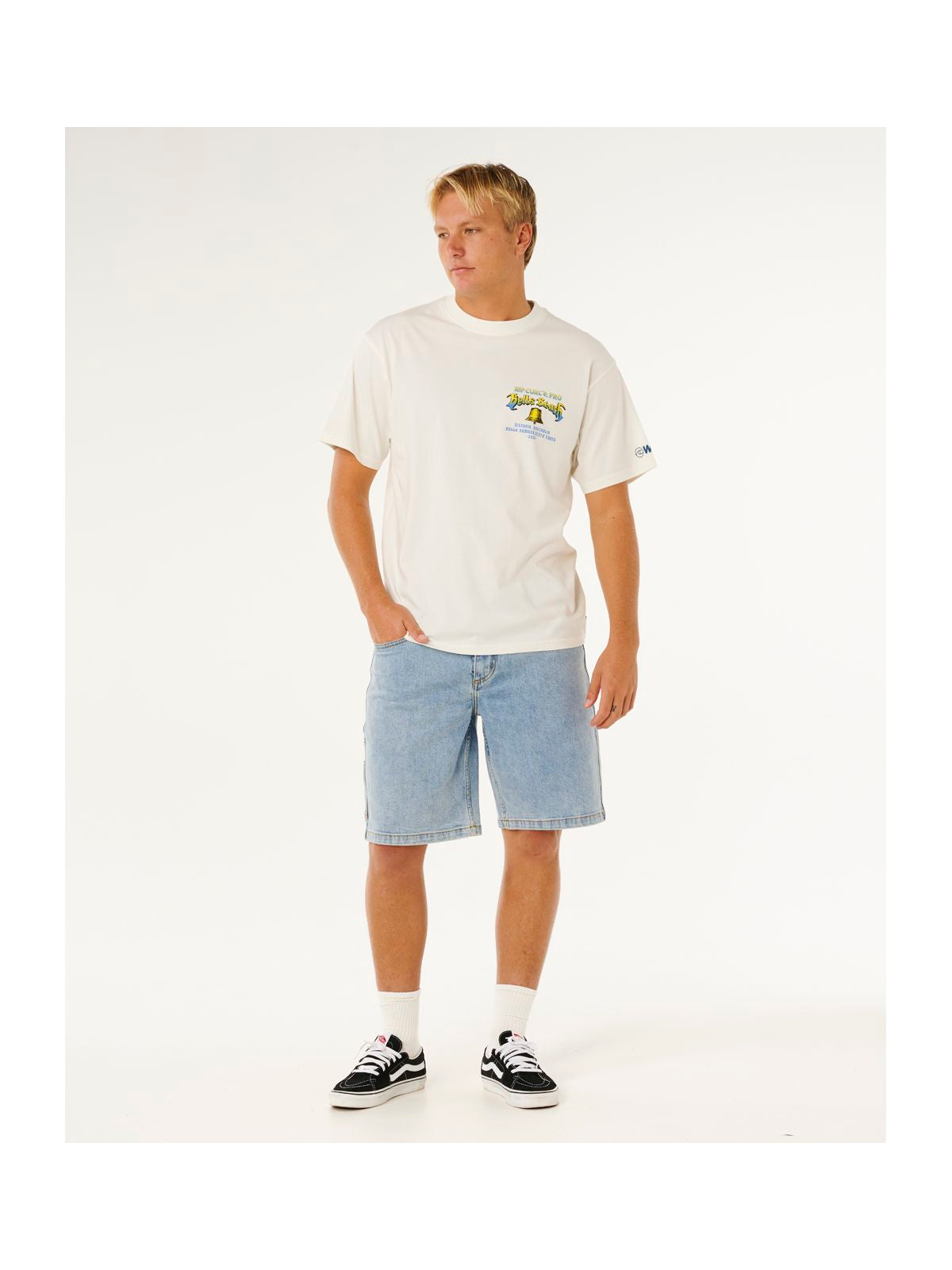 Koszulka męska RIP CURL Bells Pro 26 Bell Logo Tee biała