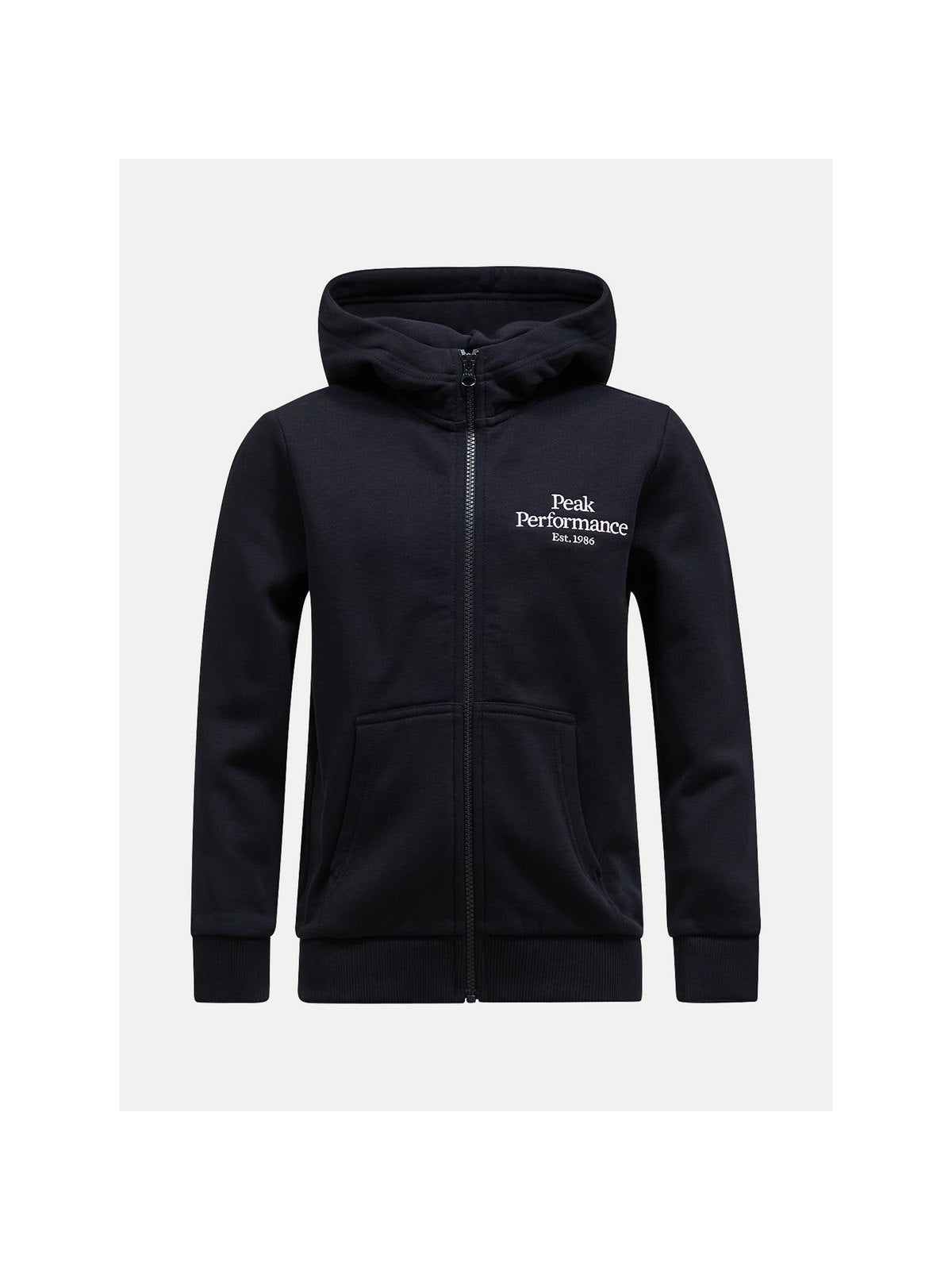 adventuresports bluza-peak-performance-jr-original-zip-hood-czarny-g79981020-050 front