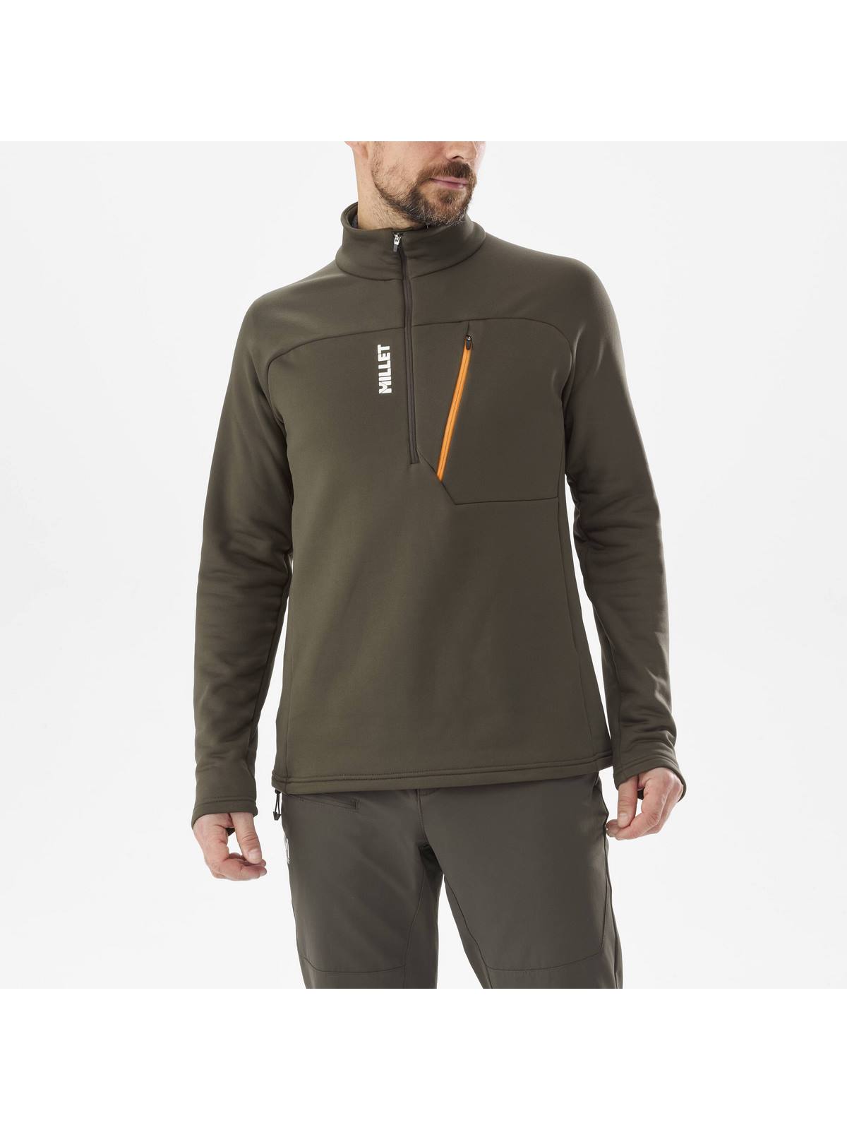 Bluza w góry męska MILLET M Seneca Fleece Po Zip brązowa - Adventure Sports