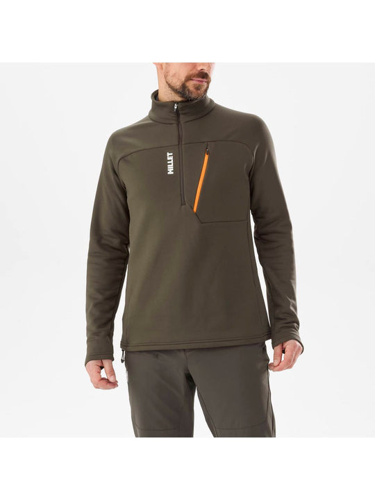 Bluza w góry męska MILLET M Seneca Fleece Po Zip brązowa - Adventure Sports
