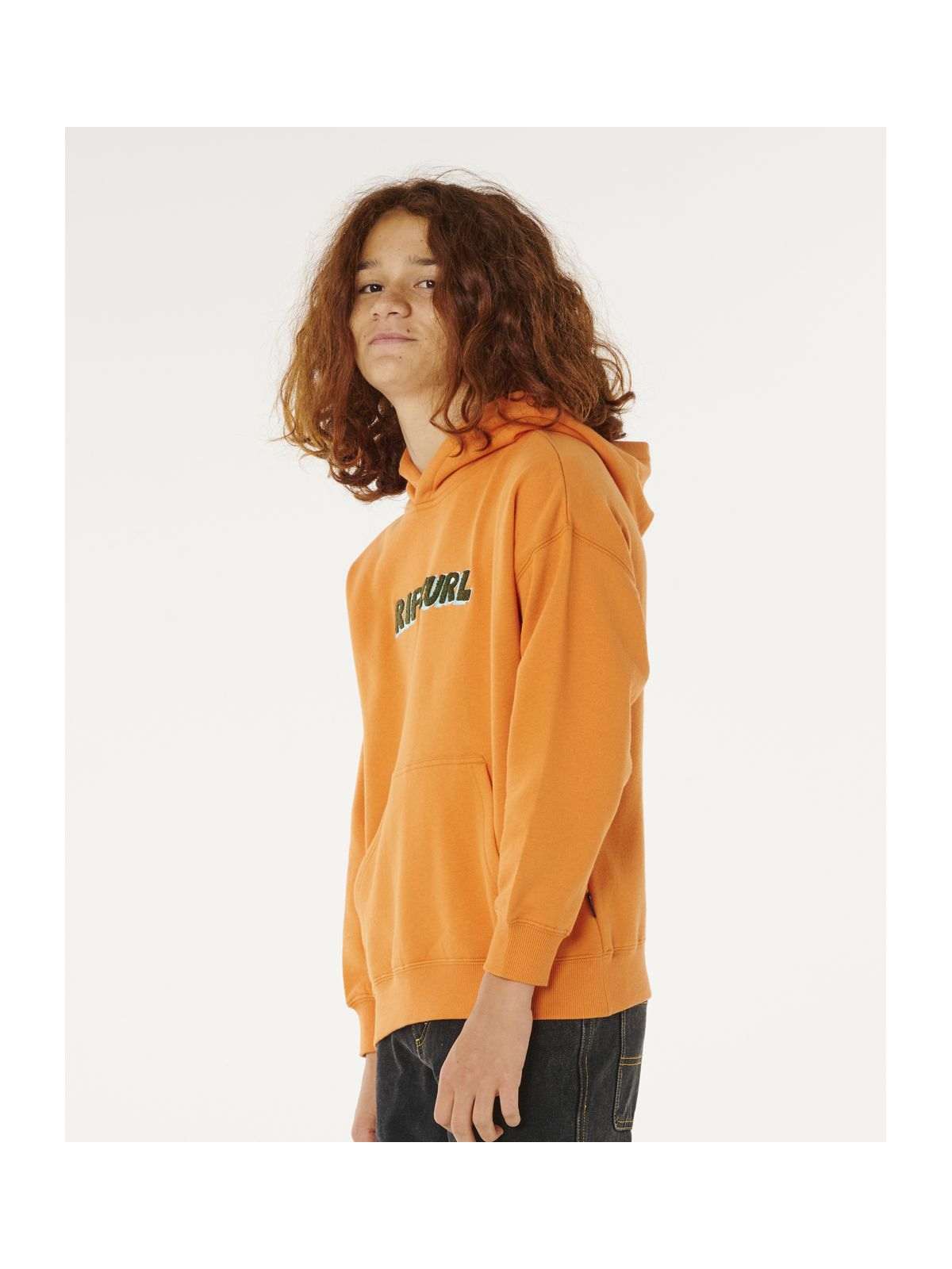 Bluza chłopięca RIP CURL Eternal Shred Logo Hood-Boy pomarańczowa