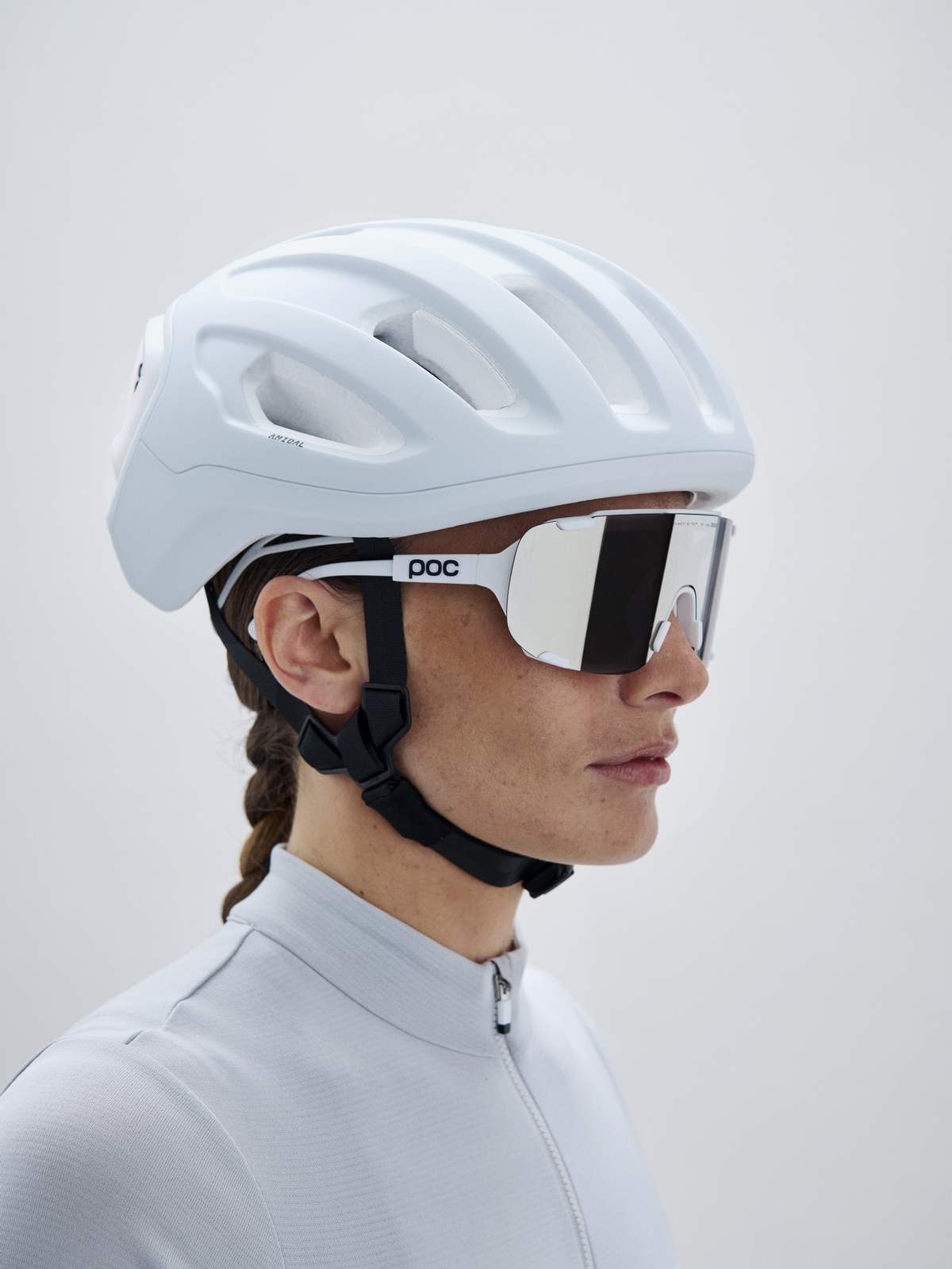 Okulary rowerowe POC Devour Mid biały - Clarity Road/Sunny Silver Cat. 3