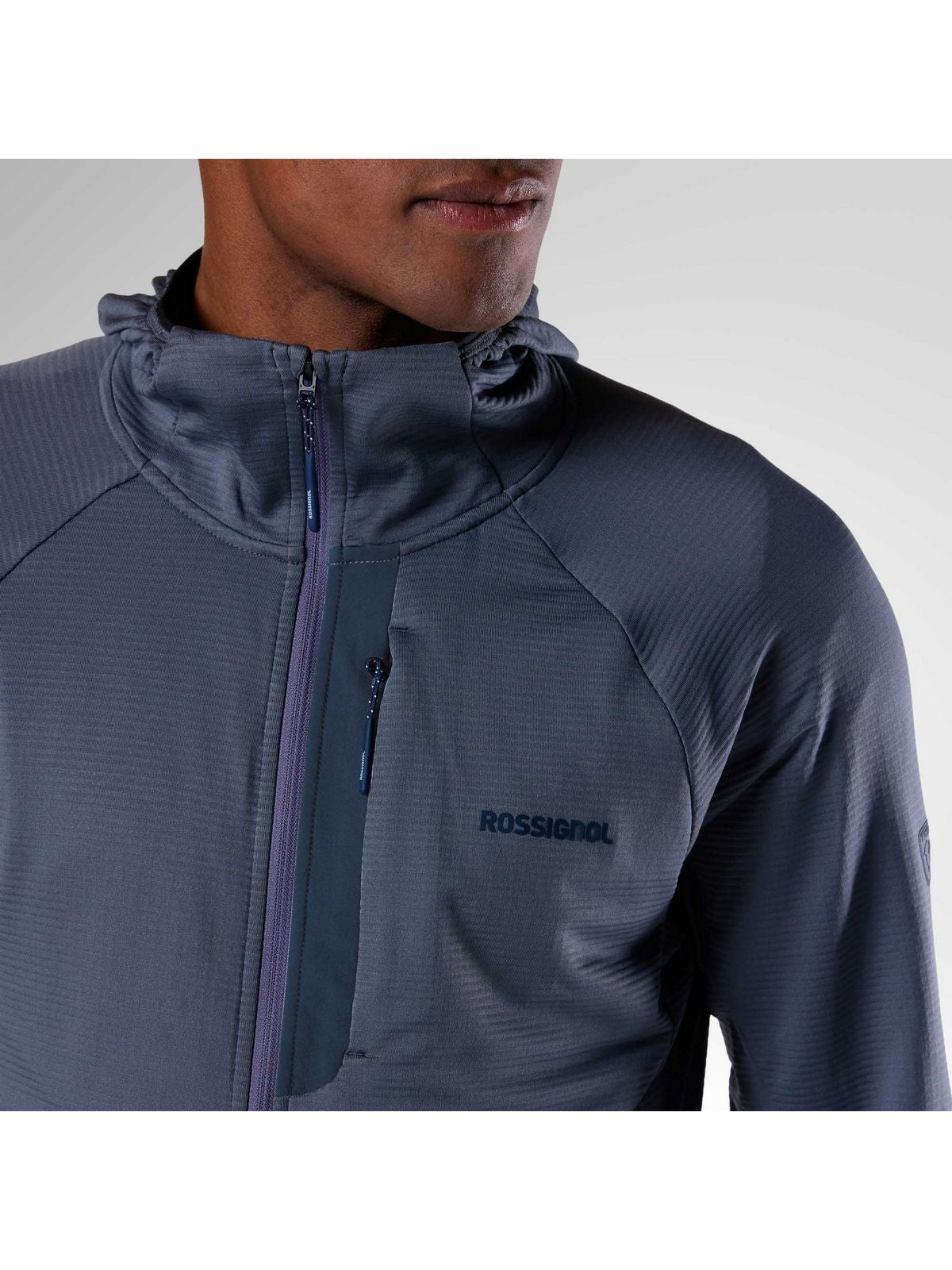 Bluza męska ROSSIGNOL M Textured Hoodie Mid Layer szara