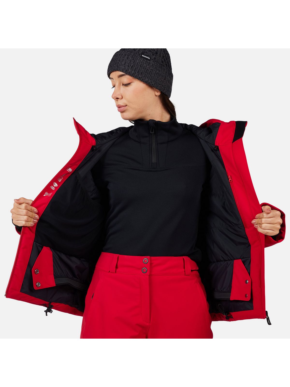 Kurtka narciarska damska ROSSIGNOL W ROCHRUN INSULATED JKT czerwona