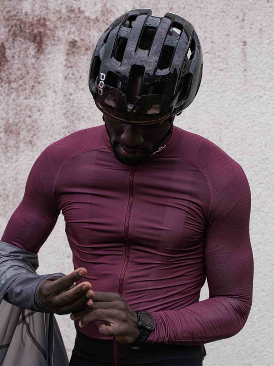 Koszulka rowerowa POC M’S ESSENTIAL ROAD LS - czerwony - Adventure Sports
