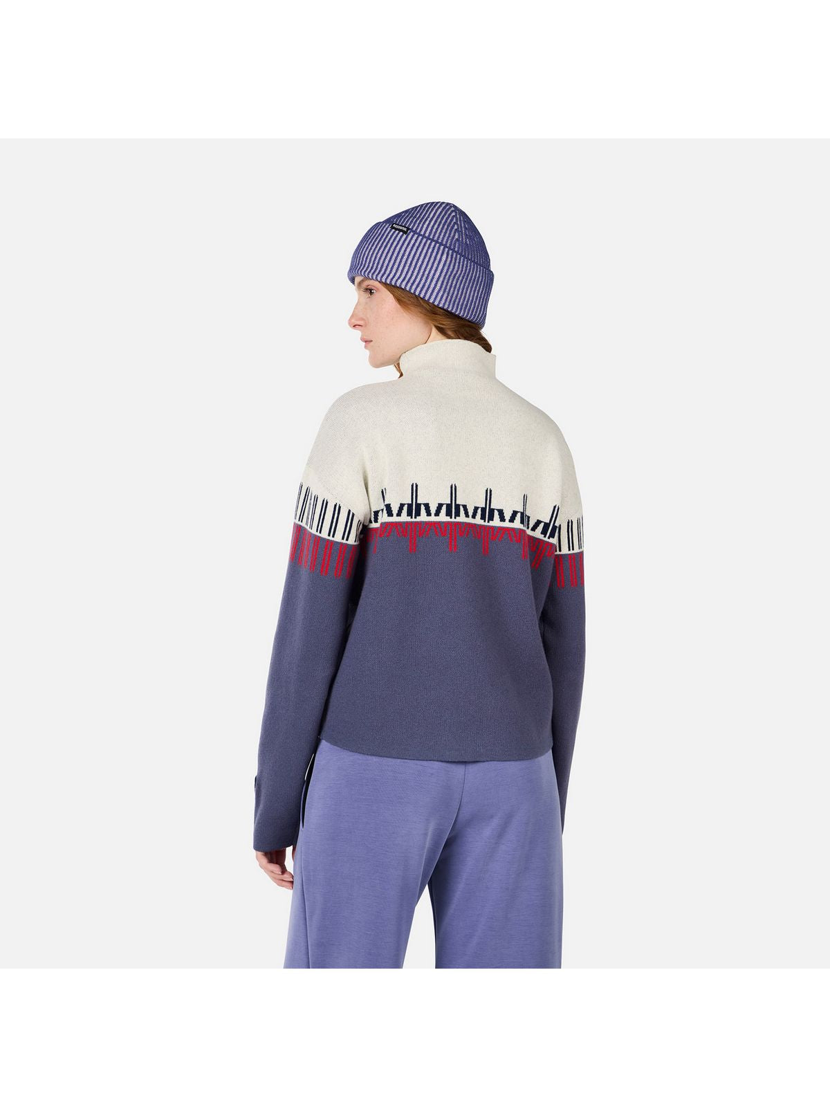 Sweter damski ROSSIGNOL W PATTERNED TN SWEATER niebieski