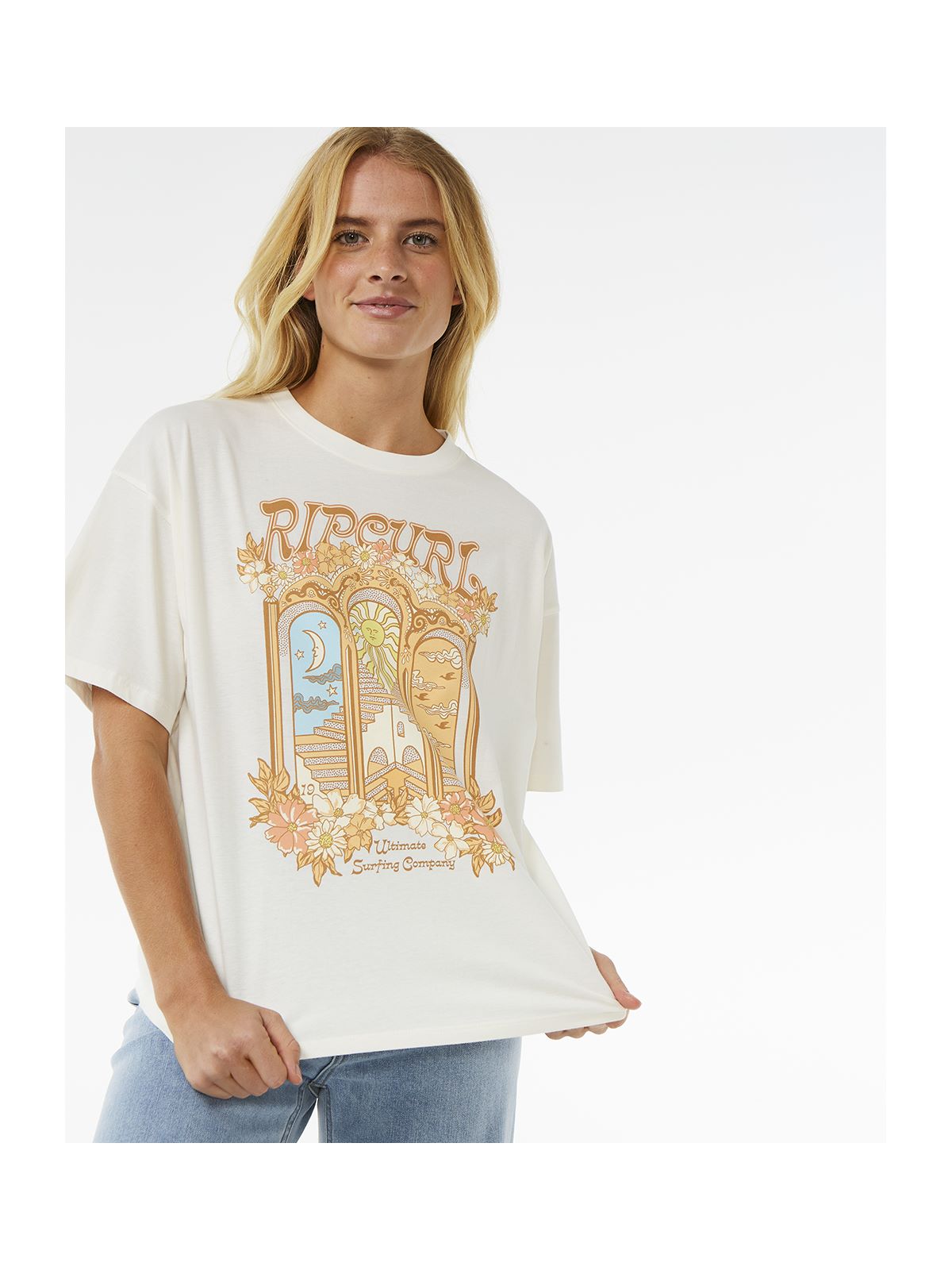 Koszulka RIP CURL Tropical Tour Hertiage Tee biały - Adventure Sports