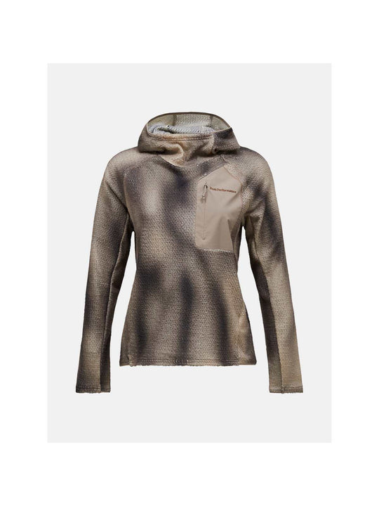 Bluza damska PEAK PERFORMANCE Freelight AOP Polartec Alpha Hood beżowa
