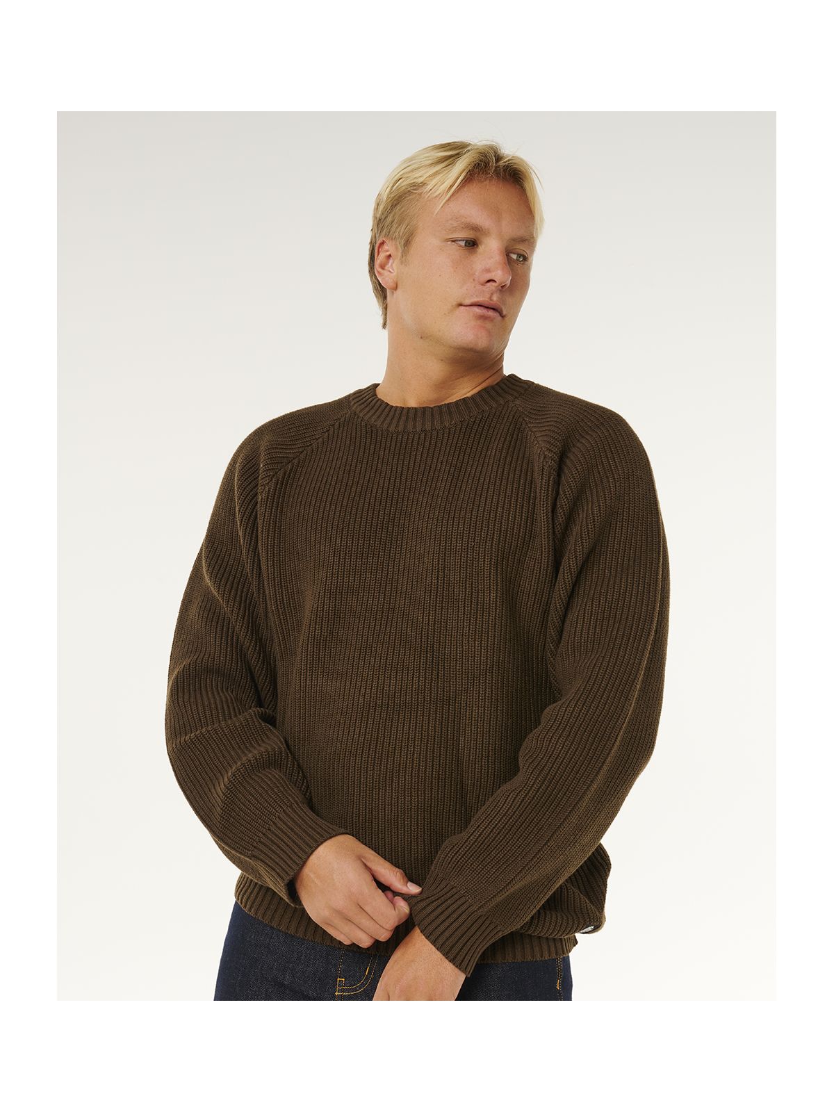 Sweter męski RIP CURL Premium Surf Knit Crew Brązowy brązowy