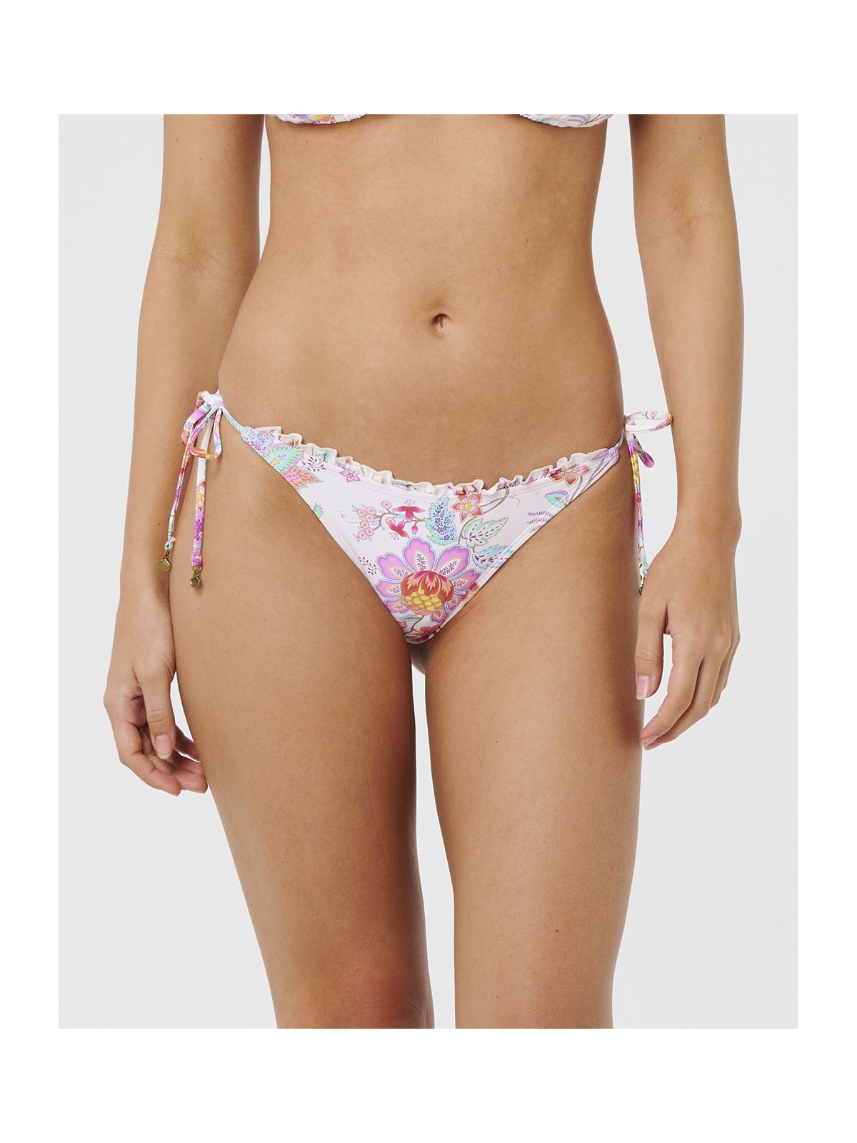 Dół od bikini damski RIP CURL Half Moon Bay Tie Side Skimpy beżowe