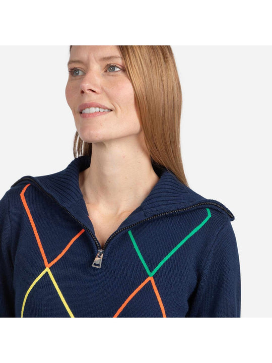 Sweter damski ROSSIGNOL W Jcc 1/2 Zip niebieski
