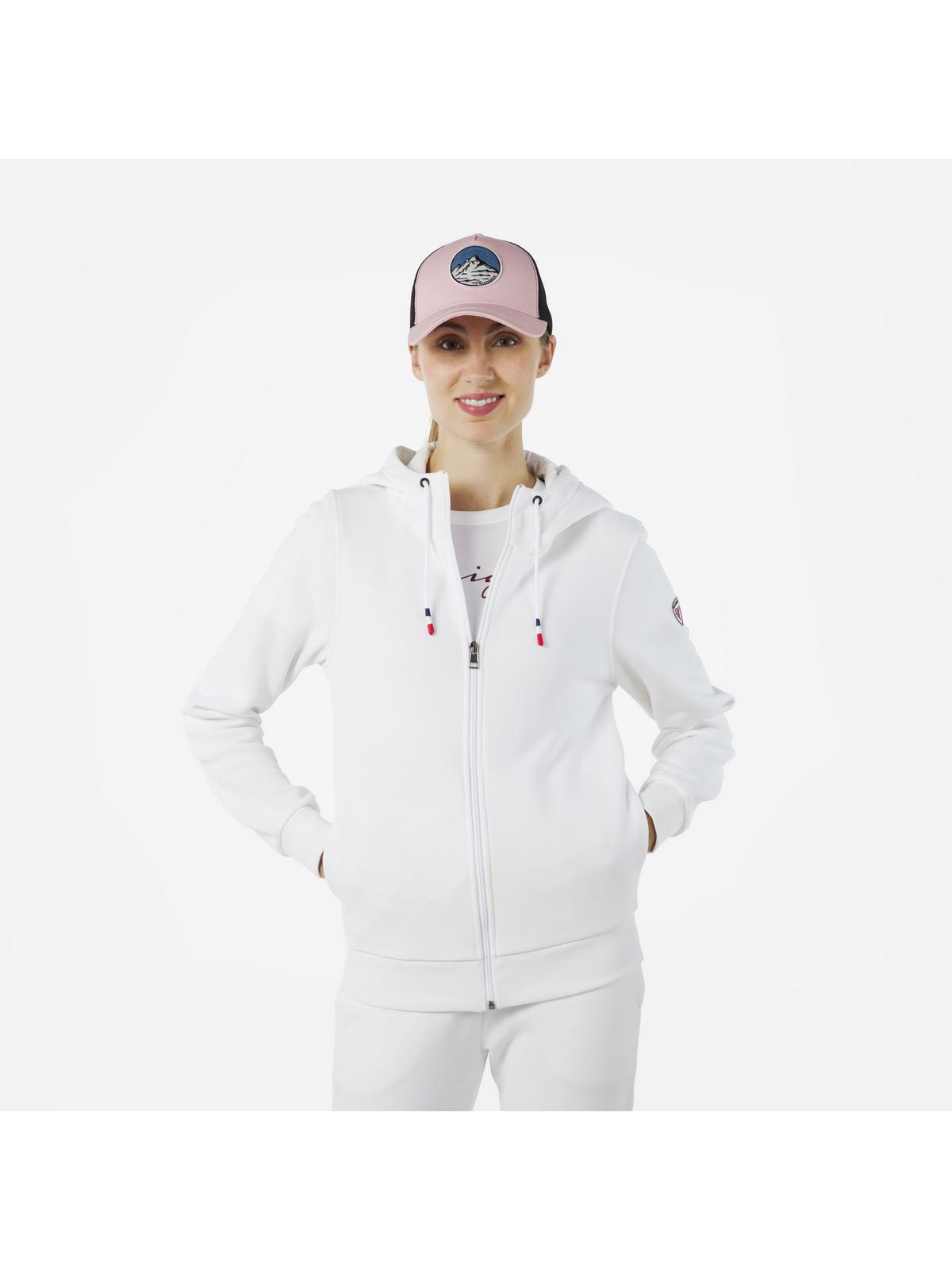 Bluza Rossignol W LOGO SWEAT FZ HOOD FL biały - Adventure Sports