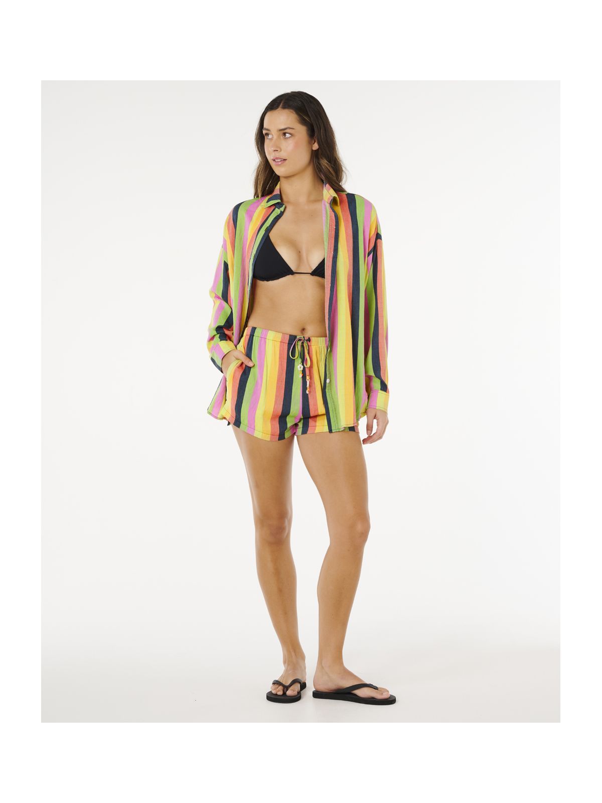 Koszula damska RIP CURL Neon Stripe Relaxed Shirt multikolor