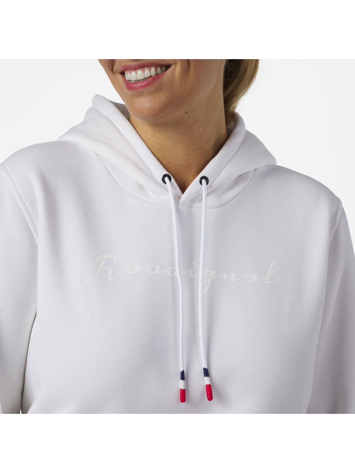 Bluza Rossignol W LOGO SWEAT HOOD FL biały - Adventure Sports