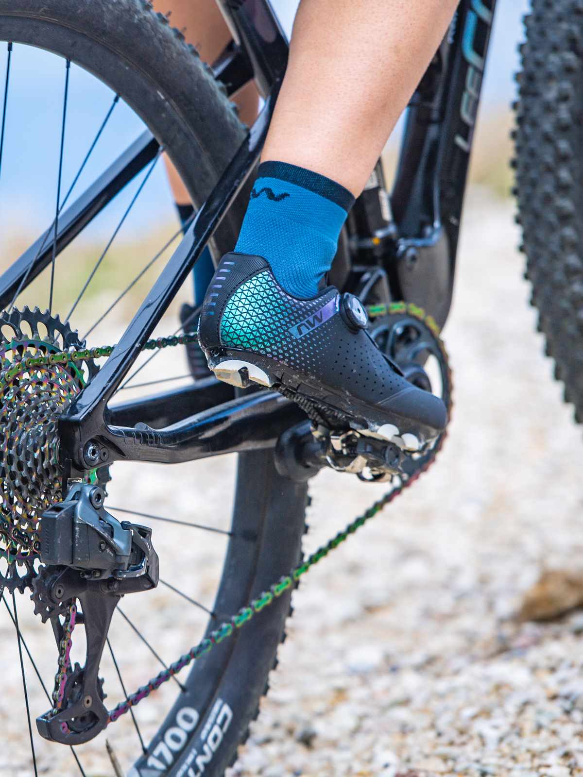 Skarpety rowerowe NORTHWAVE Origin Sock niebieski/czarny - Adventure Sports