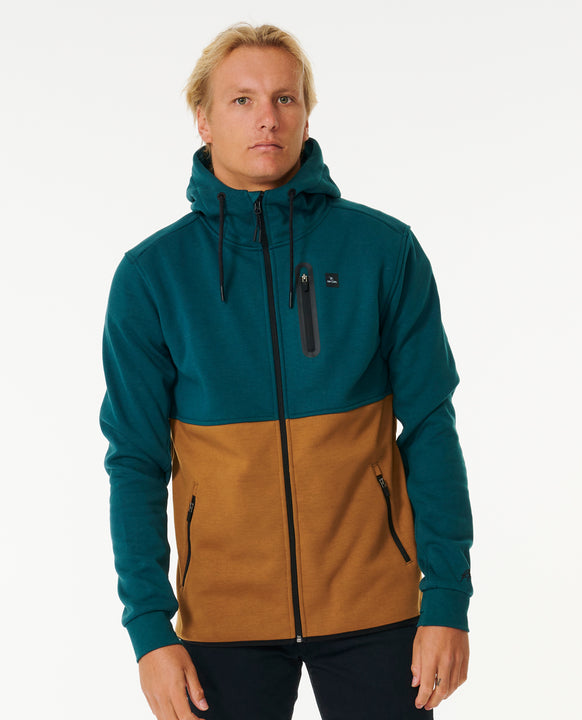Bluza z powłoką DWR męska RIP CURL Anti Series Departed Zip Thr niebieski - Adventure Sports
