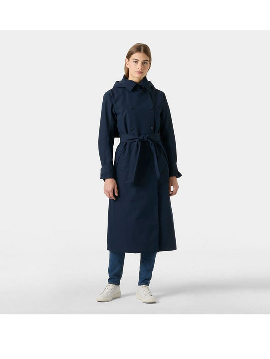 Płaszcz damski HELLY HANSEN W Avenue Long Trench Coat granatowy
