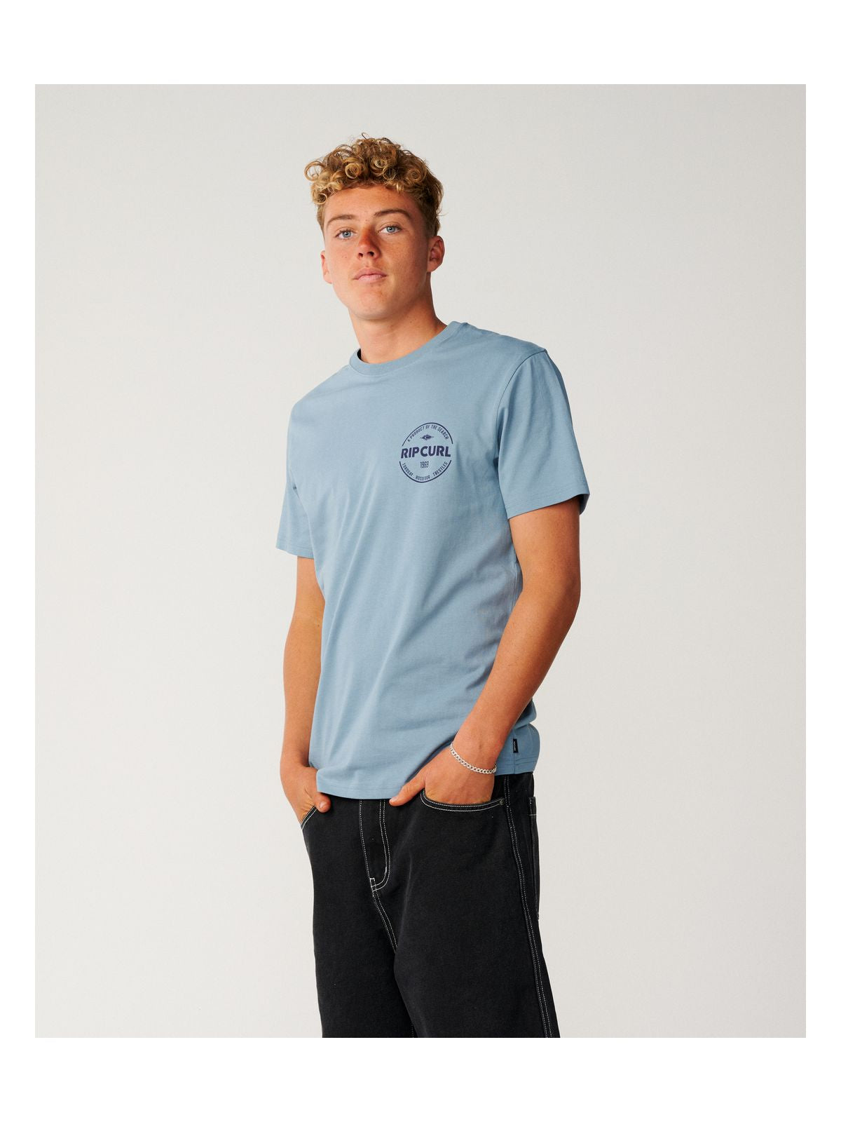 Koszulka męska RIP CURL Staple Tee niebieska
