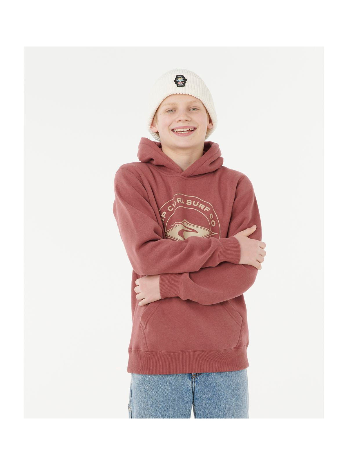 Bluza RIP CURL STAPLER HOOD -BOY czerwona
