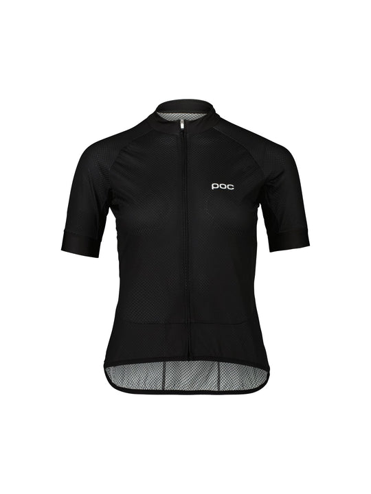 Koszulka rowerowa damska POC W’s Essential Road Logo Jersey czarna - Adventure Sports
