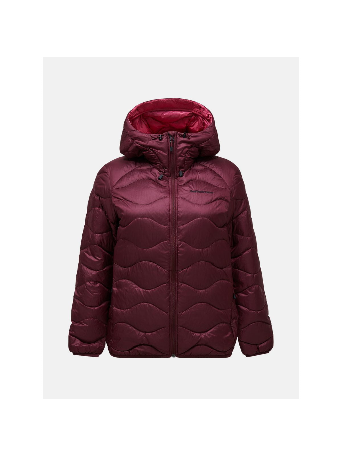 Kurtka puchowa damska PEAK PERFORMANCE Helium Down Hood Jacket bordowa