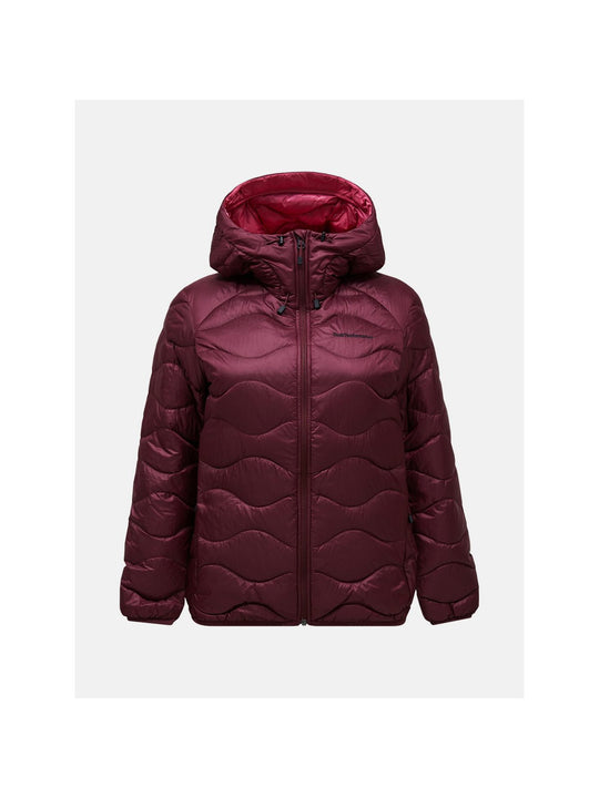 Kurtka puchowa damska PEAK PERFORMANCE Helium Down Hood Jacket bordowa
