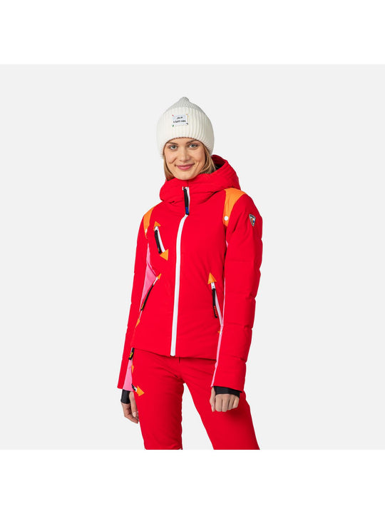 Kurtka puchowa na narty Rossignol W Pilot Down Jkt czerwony - narciarska - Adventure Sports
