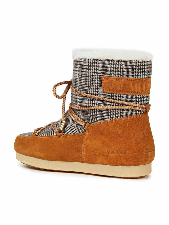 Buty damskie MOON BOOT Mb Far Side Low  - szkocka krata brązowa
