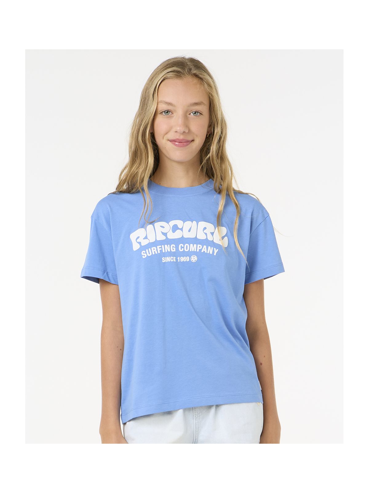 Koszulka RIP CURL SURF PUFF RELAXED TEE- GIRL niebieska