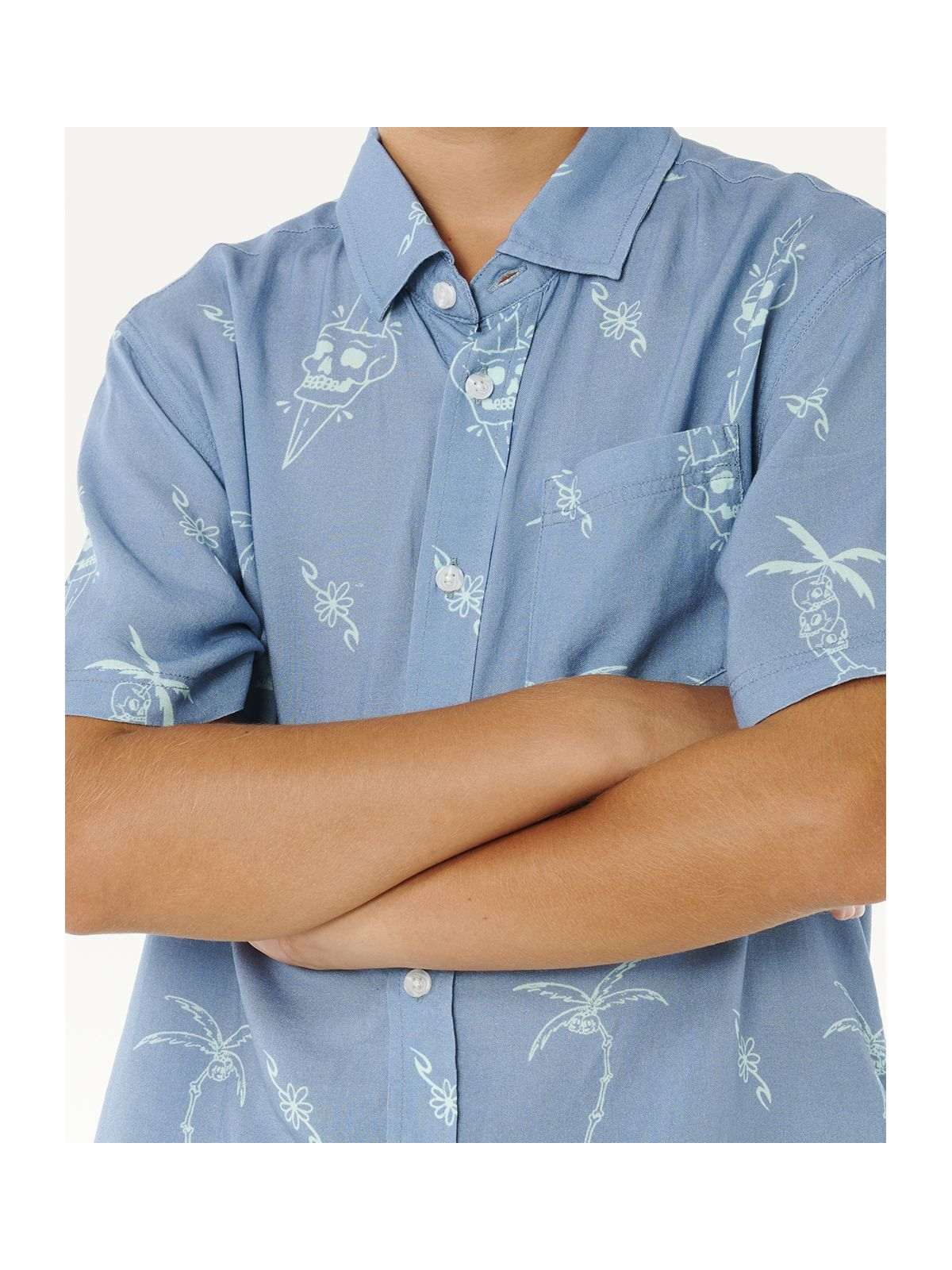 Koszula chłopięca RIP CURL Eternal Shred Ss Shirt-Boy niebieska