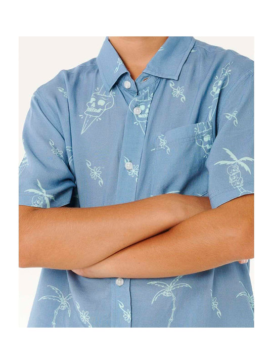 Koszula chłopięca RIP CURL Eternal Shred Ss Shirt-Boy niebieska
