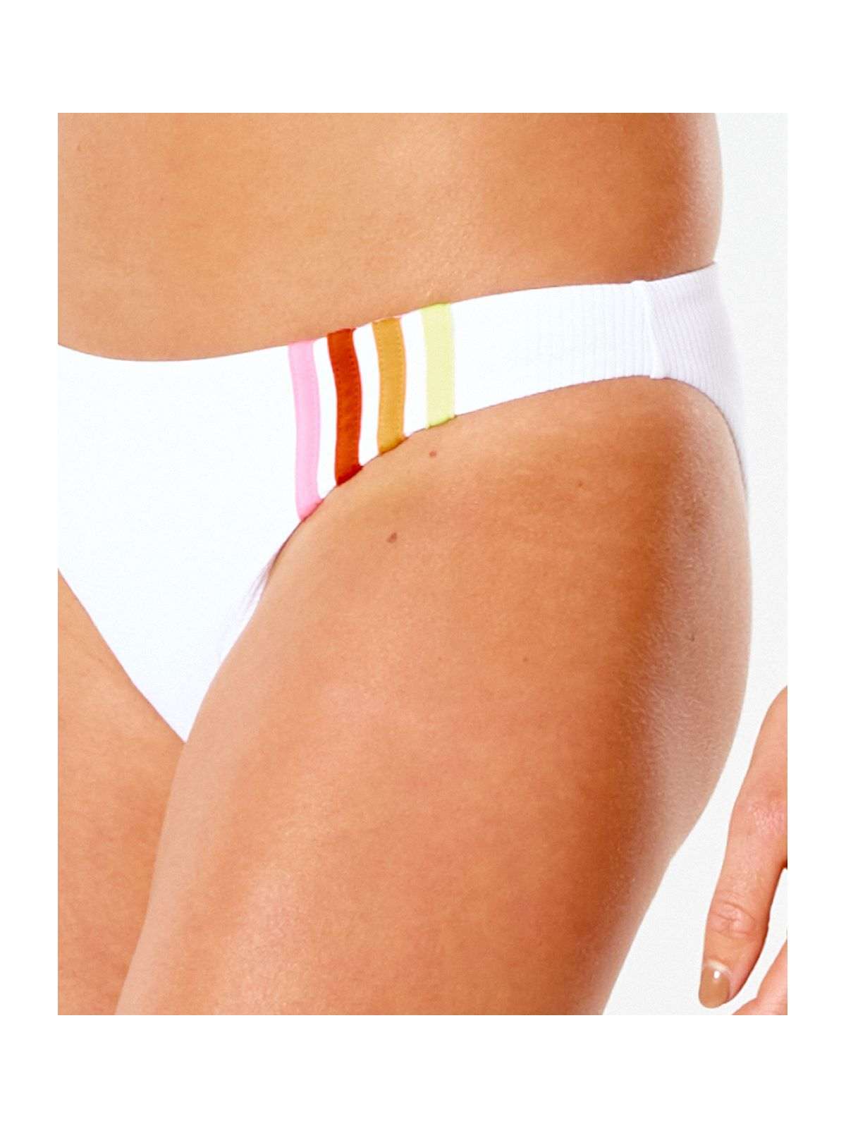 Dół Bikini RIP CURL Wave Shapers Stripe Good - biały - Stroje kąpielowe - Adventure Sports