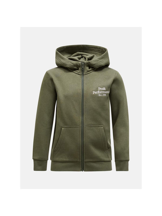 Bluza Peak Performance Jr Original Zip Hood zielony - Adventure Sports
