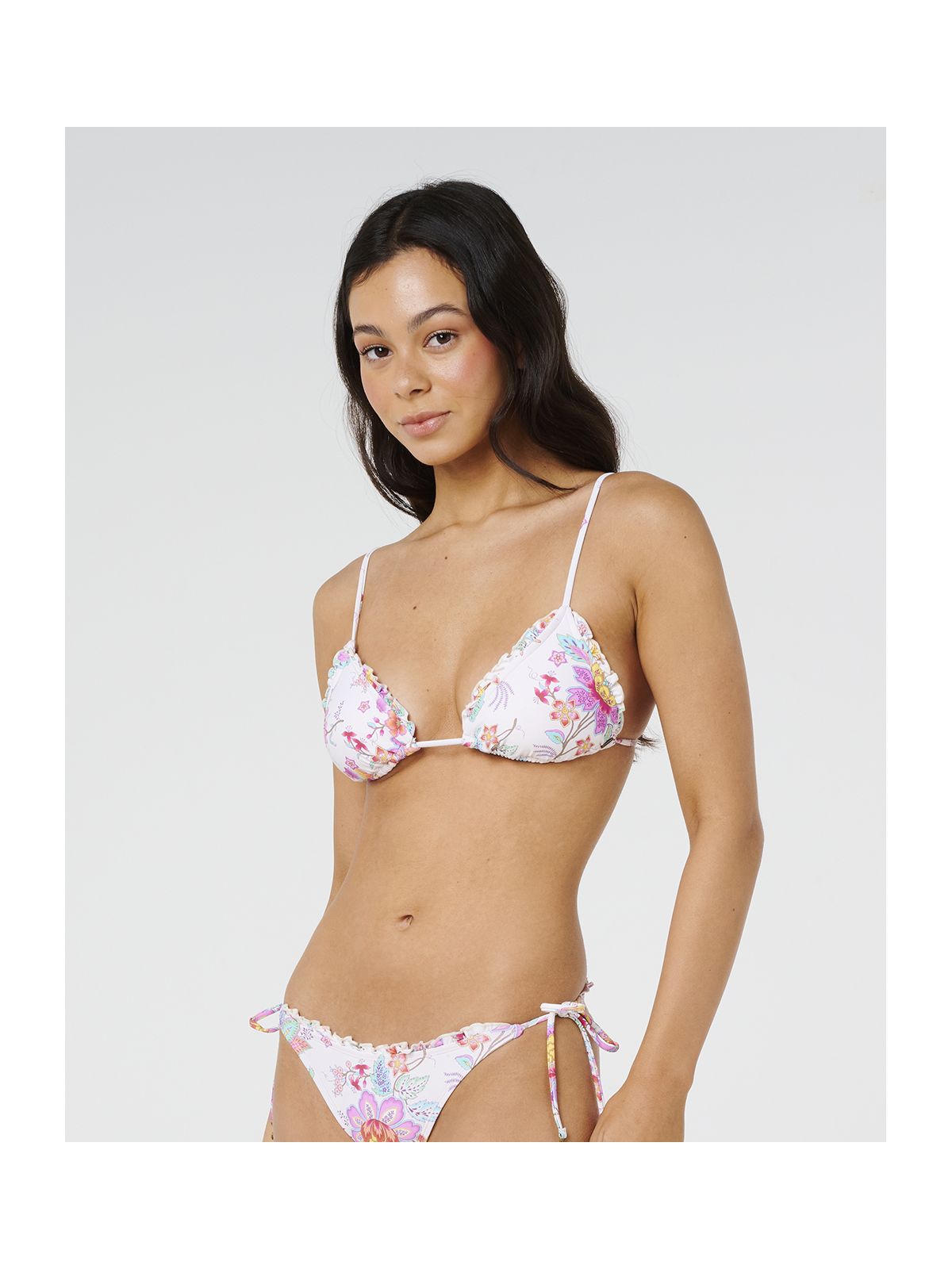 Góra bikini damski RIP CURL Half Moon Bay Sliding Tri beżowe