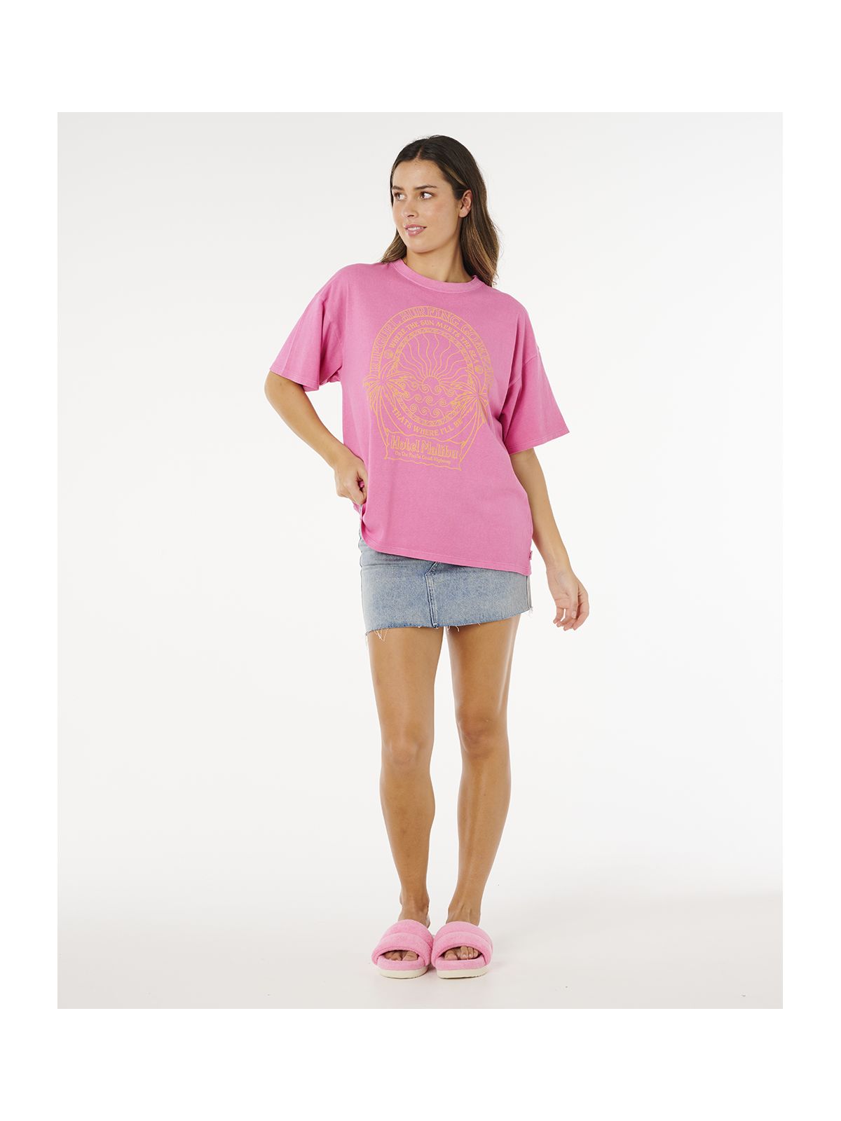 Koszulka damska RIP CURL Hotel Malibu Heritage Tee różowa