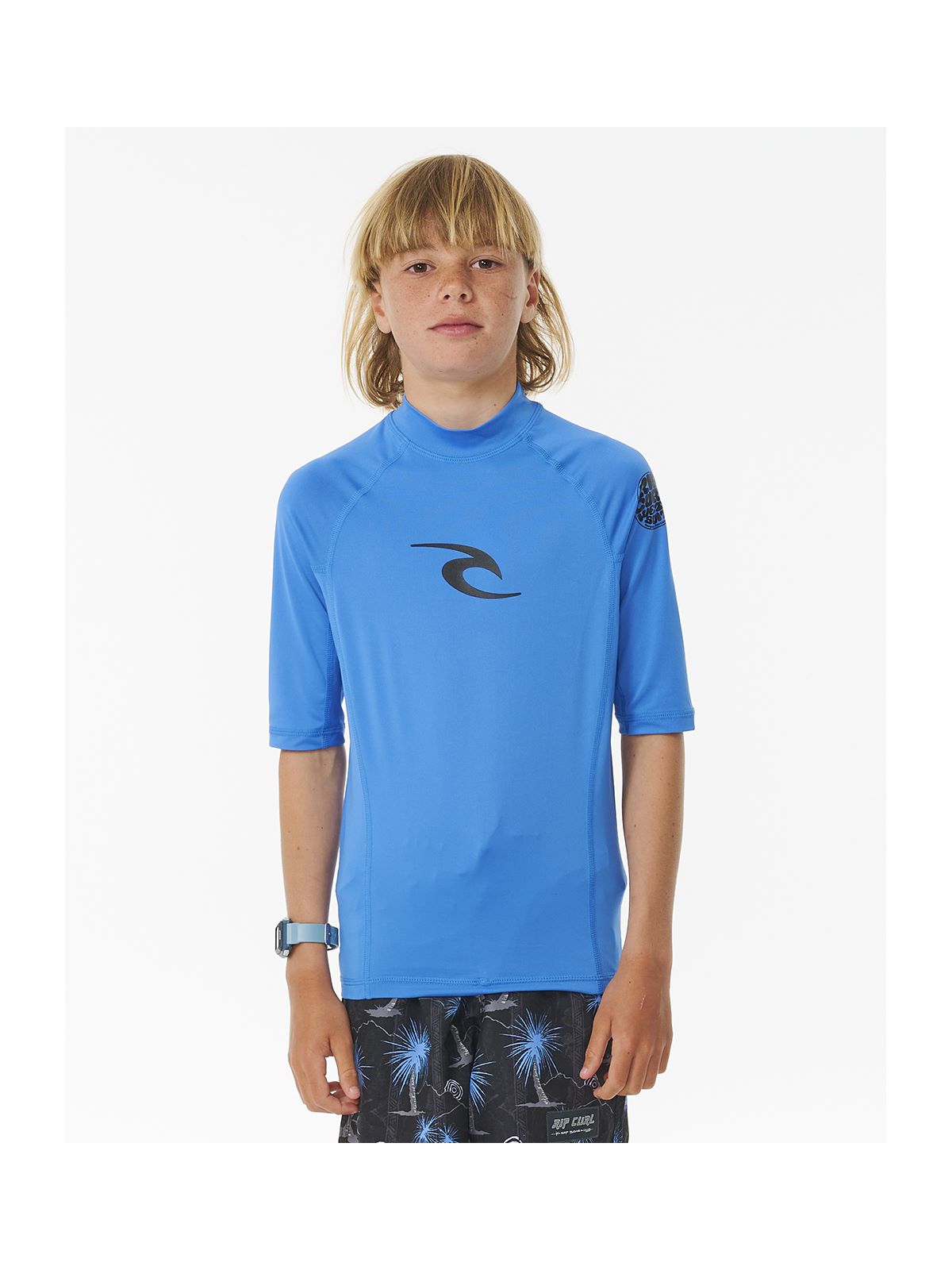 Koszulka do pływania chłopięca RIP CURL Brand Wave Upf S/S Boy niebieska