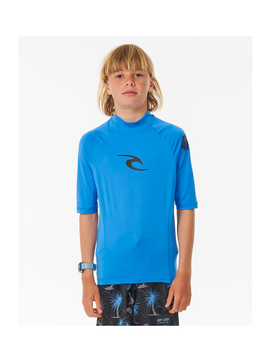 Koszulka do pływania chłopięca RIP CURL Brand Wave Upf S/S Boy niebieska
